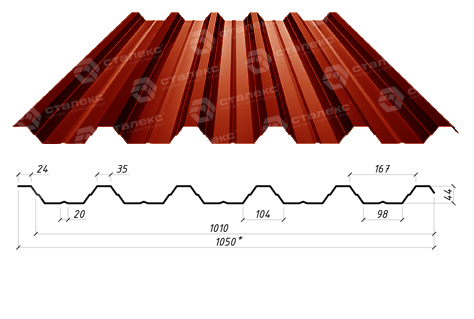 Профнастил С-44 Сталекс Профі, RAL 1015 (бежевий) PE 0.45 мм Модуль Україна - Зображення 8