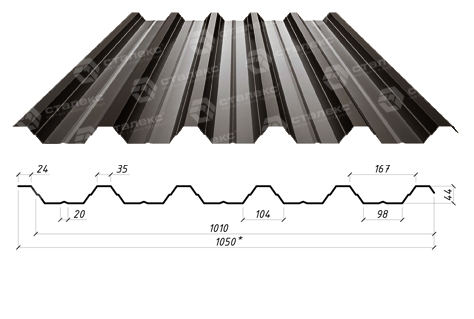 Профнастил С-44 Сталекс Профі, RAL 1015 (бежевий) PE 0.45 мм Модуль Україна - Зображення 9