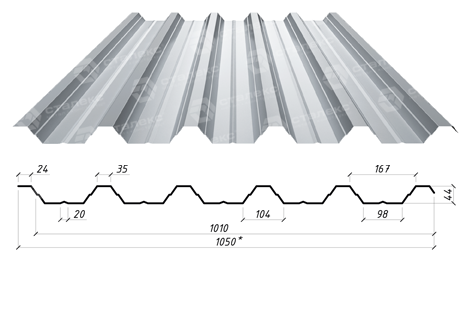 Профнастил НС-44 T.R.COMPANY, RAL 8017 МАТ 0,45 мм (Італія) - Зображення 5
