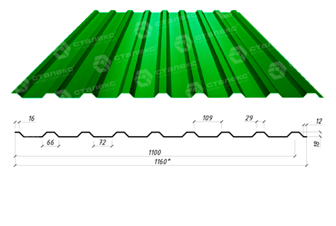 Профнастил С-18 RAL 6005 (зелений) PE 0.45 мм АВ металгруп - Зображення 4