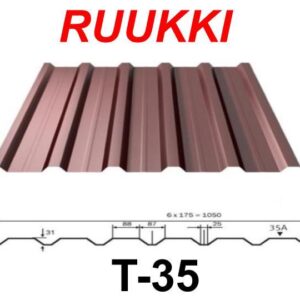 Профіль покрівельний Т 35-88-1050 Ruukki 0,5 мм / RR - 887 / 32 / Crown BT
