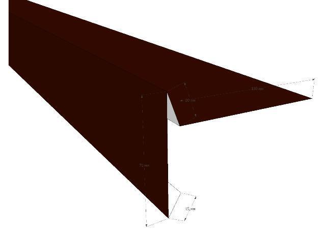 Торцева планка для покрівлі з бітумної черепиці МАТ 0,45 мм Китай - Зображення 4