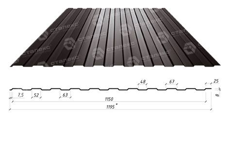 Профнастил стіновий на паркан ПС 8 / 0,45 мм / RAL - Зображення 3
