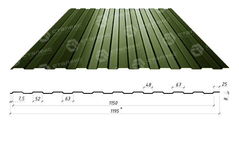 Профнастил стіновий на паркан ПС 8 / 0,45 мм / RAL - Зображення 5