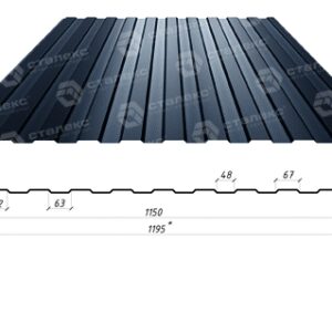 Профнастил стіновий на паркан ПС 8 / 0,45 мм / RAL 9005
