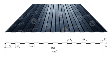 Профнастил стіновий на паркан ПС 8 / 0,45 мм / RAL - Зображення 4