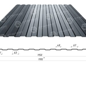 Профнастил стіновий на паркан ПС 8 / 0,45 мм / RAL 7024