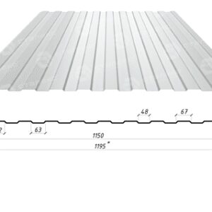 Профнастил стіновий на паркан ПС 8 / 0,45 мм / RAL 9003