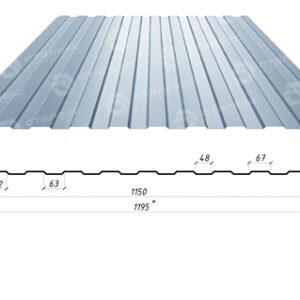 Профнастил стіновий на паркан ПС 8 / 0,45 мм / RAL 9006