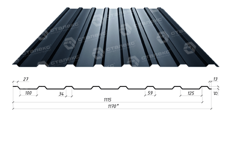 Профнастил ПС 15 А / 0,5 мм / RAL 8017 Коричневий / Matt / Arcelor Mittal - Зображення 4