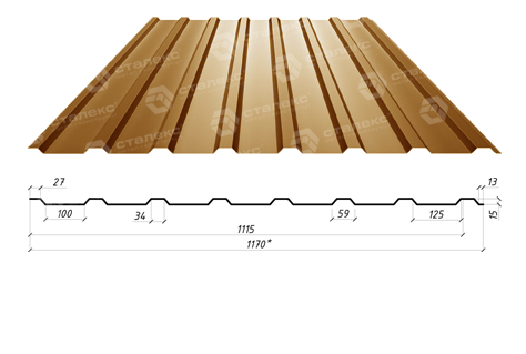 Профнастил ПС 15 А / 0,5 мм / RAL 8017 Коричневий / Matt / Arcelor Mittal - Зображення 5