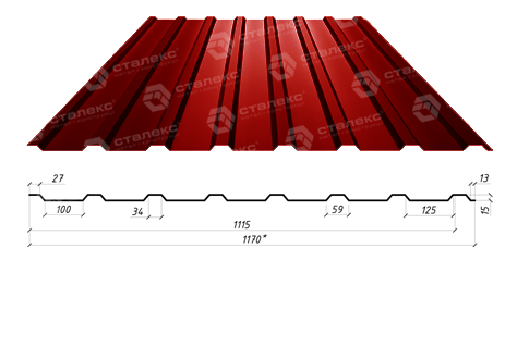 Профнастил ПС 15 А / 0,5 мм / RAL 8017 Коричневий / Matt / Arcelor Mittal - Зображення 7