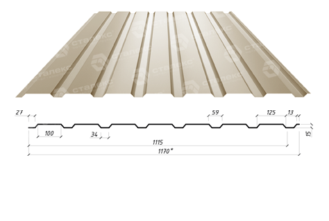 Профнастил ПС 15 А / 0,5 мм / RAL 8017 Коричневий / Matt / Arcelor Mittal - Зображення 10