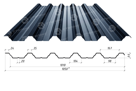 Профнактил НС-44 "Сталекс" RAL 8017 МАТ 0.5 мм (54 - Optima Steel) - Зображення 3