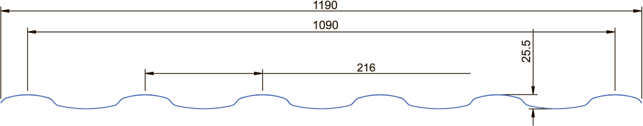 Металочерепиця Венера / Arvedi / 0,5 мм / PEMA — RAL 7024 - Зображення 4