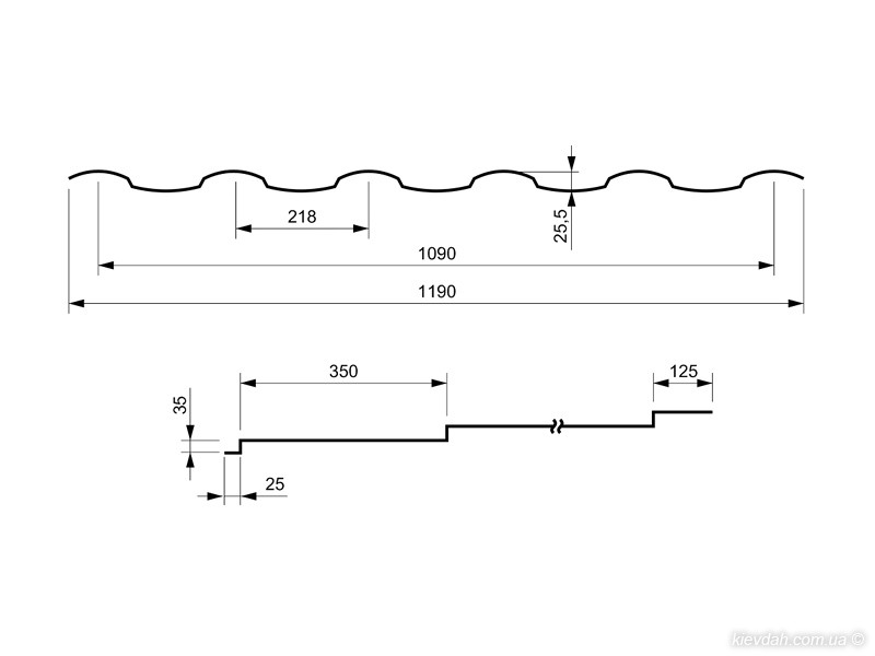 Металочерепиця Венера / Arvedi / 0,5 мм / PEMA — RAL 7024 - Зображення 7