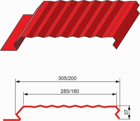 Фасадна Панель ЕвроФАСАД тип В 305 мм 0,5 мм RAL 7024 PEMA ( Польща) - Зображення 3