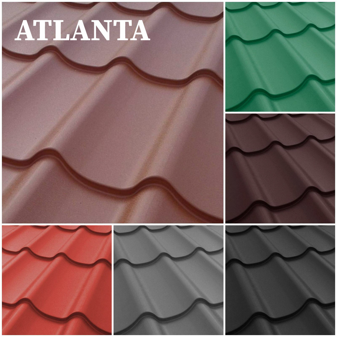 Металочерепиця Атлантика — "Сталекс" RAL 7024 PEMA 0,5 мм OptimaSteel - Зображення 2