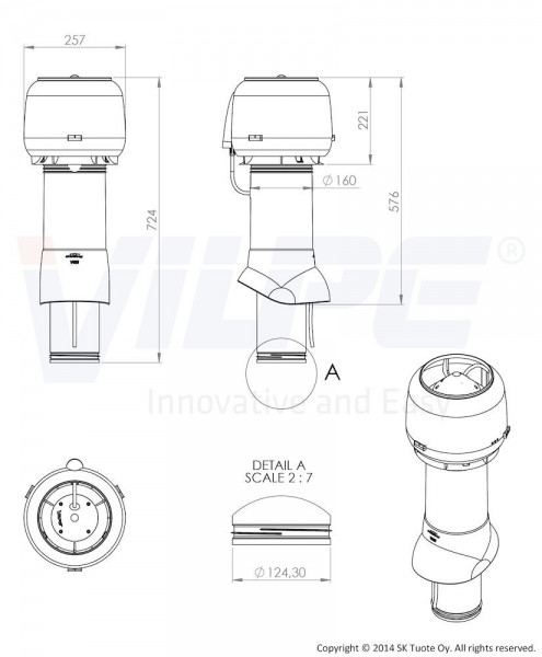 Вентилятор Vilpe® E120Р/125/500(700) - Зображення 2