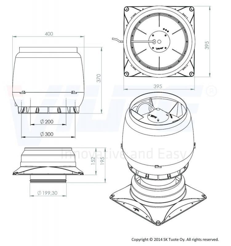 Кровільний вентилятор VIPLE Вентилятор ECo 250S - Зображення 2