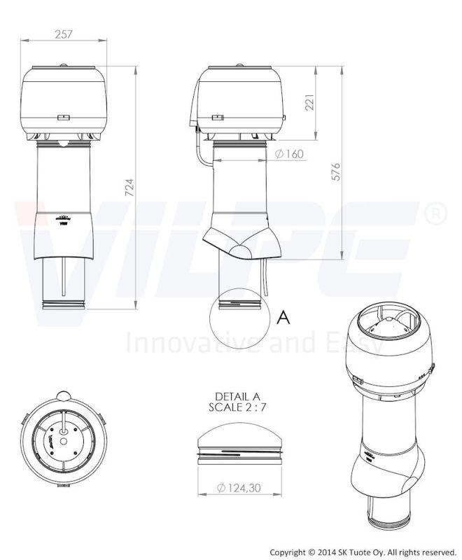 Кровільний вентилятор VIPLE E120Р/125/500 - Зображення 2
