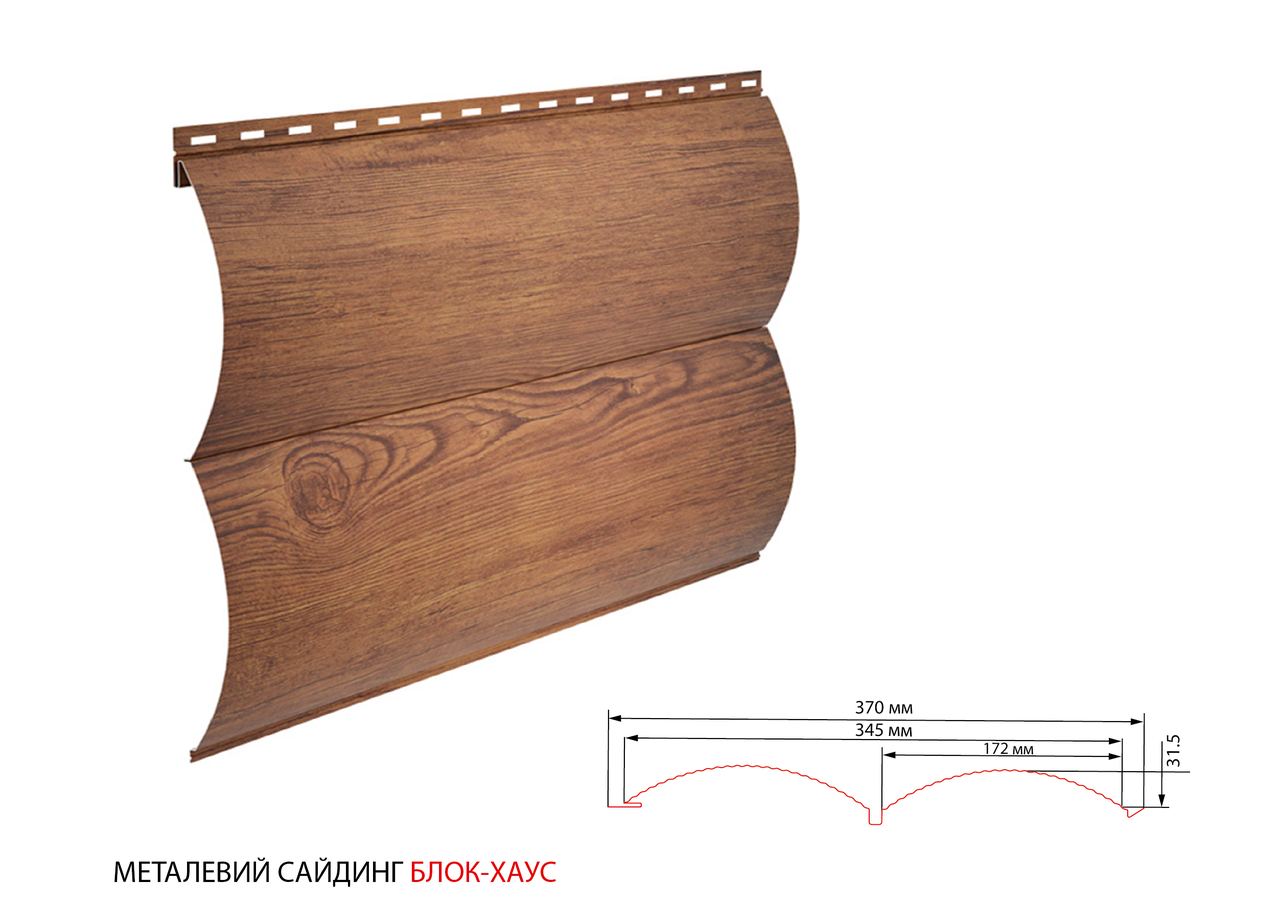 Металосайдинг Блок-хауc 0,4 мм Китай - Зображення 5
