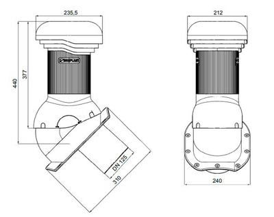 Вентиляційний вихід W-13 Wirovent Perfekta R Pro Ø 125 мм ⁇ Wirplast ⁇ - Зображення 2