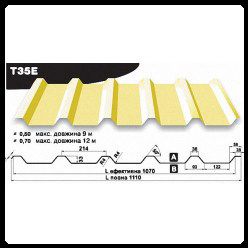 Профнастил покрівельний Т-35 Е / 0.5 мм / PEMA / RAL 8017 / Blachy Pruszynski