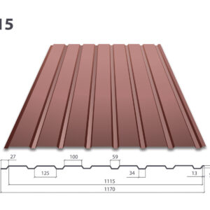 Профнактил ПС 15 • RAL 8017 • Matt • 0,5 mm • ARSELOR MITTAL • Польща •