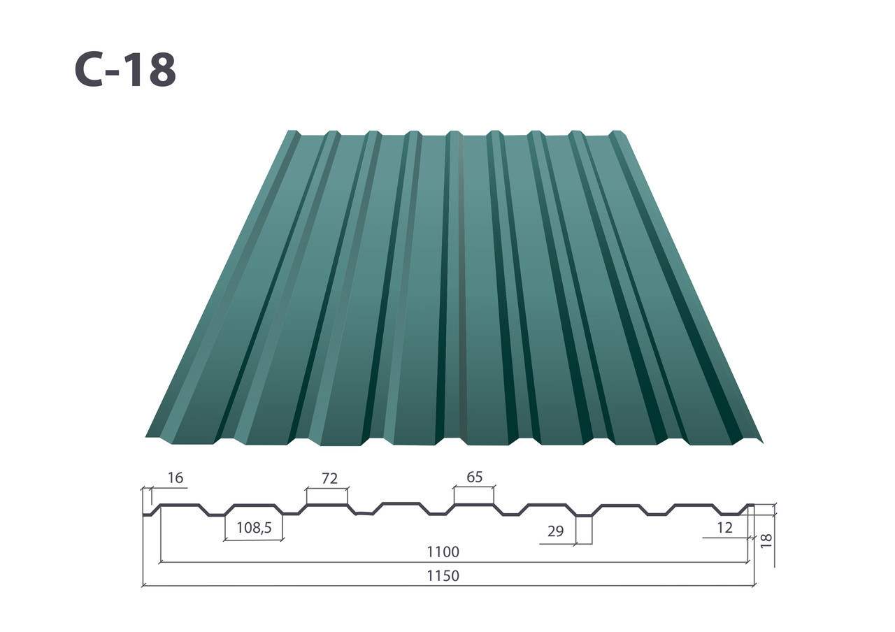 Профнактил ПС 15 • RAL 8017 • Matt • 0,5 mm • ARSELOR MITTAL • Польща • - Зображення 5