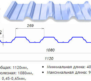 Профнастил Т-40  ⁇  0,5 мм  ⁇  RAL 7024  ⁇  MATT  ⁇  ArcelorMittal  ⁇