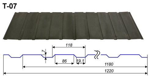 Профнастил Т 7 RAL 8017 - 0,5 мм (Arvedi) - Зображення 2