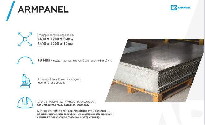 АРМПАНЕЛЬ 12 мм — (ArmPanel) листи цементно-перлітові - Зображення 4