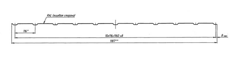 Профнастил стіновий С-8 / 0,45 мм / PE RAL 8017 / SUNTILE - Зображення 2