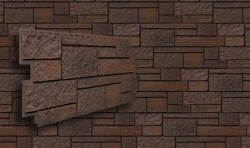 Фасадна Панель VOX Solid SandStone Dark Brown (1 х 0,42 м) - Зображення 2