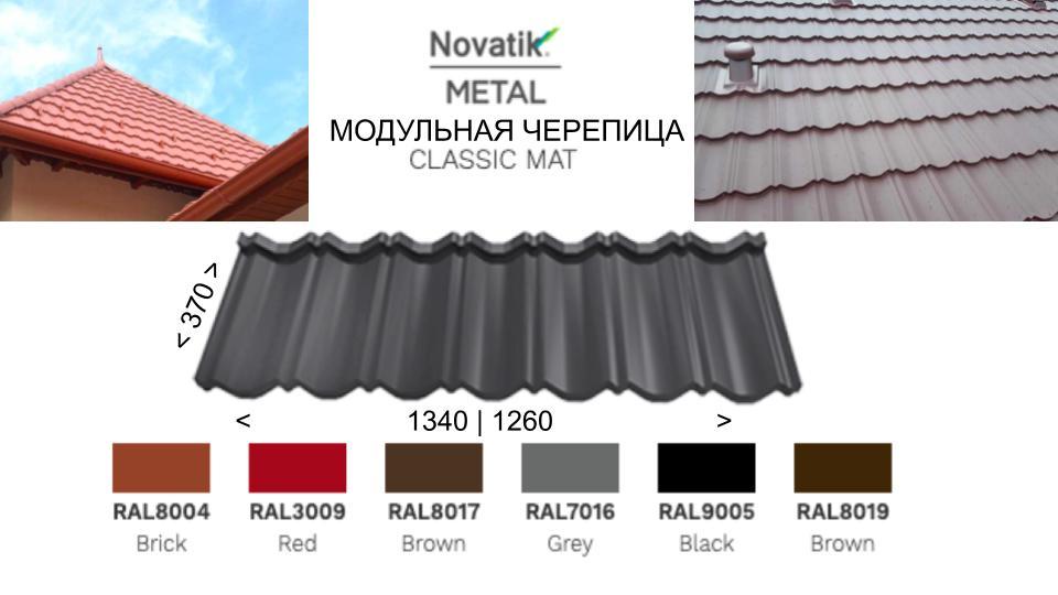 Модульна черепиця Novatik Metal Classic Duo МАТ (2-модульний) ArcelorMittal, 0,5 мм - Зображення 9