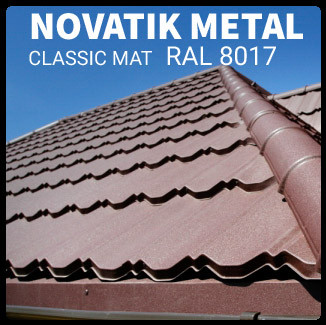Модульна черепиця Novatik Metal Classic Duo МАТ (2-модульний) ArcelorMittal, 0,5 мм RAL 8017