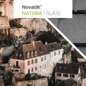 Композитна черепиця Novatik NATURA SLATE silver moon (сріблястий сірий)