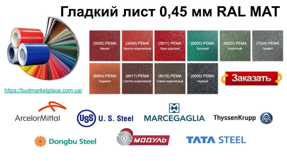 Mатовий Гладкий Лист 0,5 мм ⁇ Arcelor Mittal ⁇ RAL 7024 - Зображення 3