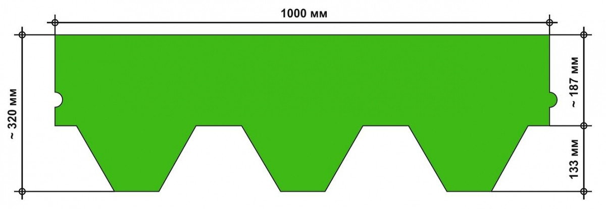 Бітумова черепиця Katepal KL (Зелений) - Зображення 5
