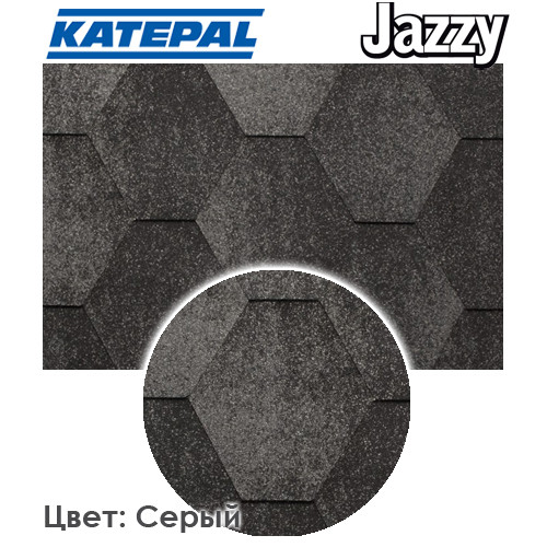 Бітумова черепиця KatepalTMJazzy (Сірий) - Зображення 2