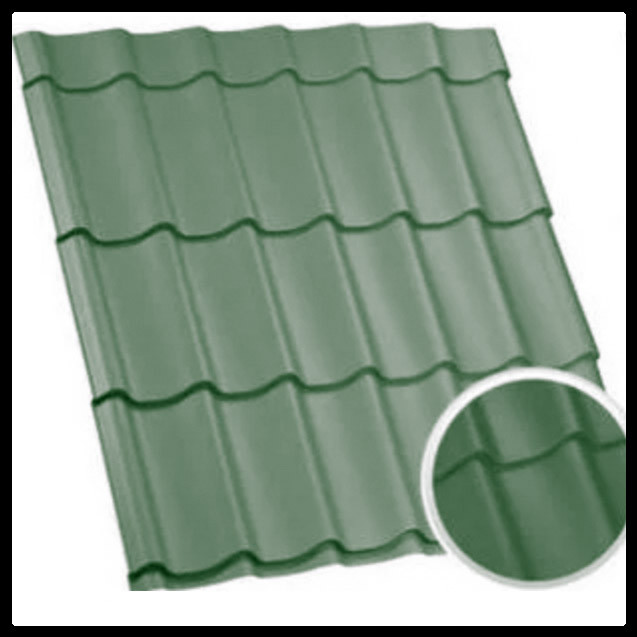 Металочерепиця ArcelorMittal (Арсенал) RAL 6005 / 0,5 мм / PEMA / Zn-200