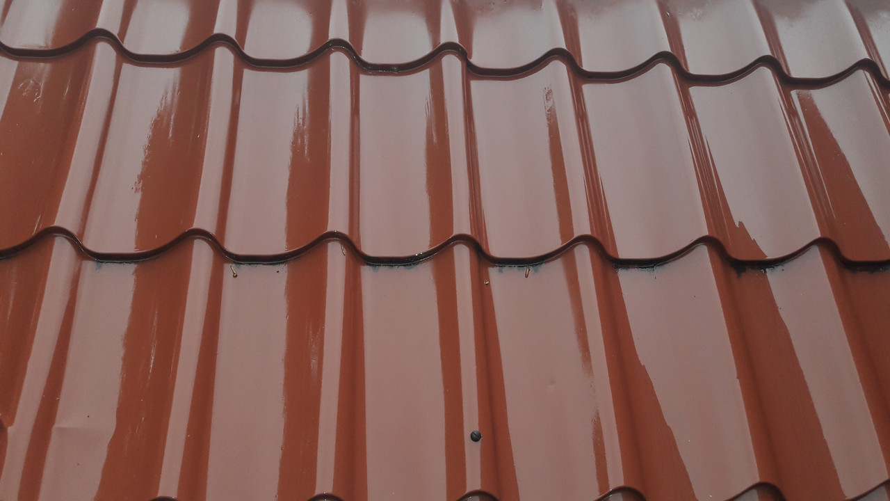 Металочерепиця Blachy Pruszynski szafir 0.45 мм РЕMA RAL 8017 - Зображення 2