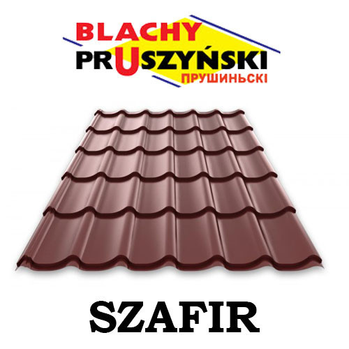 Металочерепиця "Blachy Pruszynski" Szafir 400 mm 0,45 мм RAL 8017 - Зображення 2