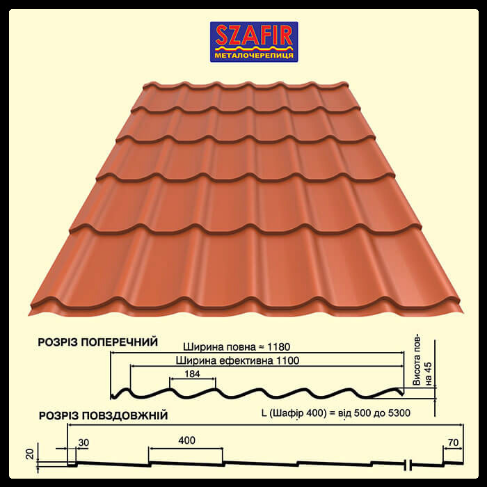 Металочерепиця Szafir 0,45 мм Pruszynski — RAL - Зображення 5