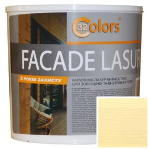 Фарба-лазур для дерева фасадна побутова 32 COLOR 0,8 л Слонова кістка