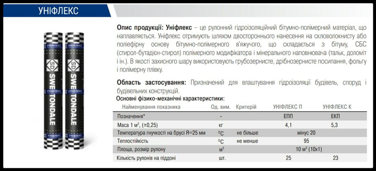 Уніфлекс ЕПП 3,6 Єврорубероїд (10 м2) Sweetondale ⁇ - Зображення 9