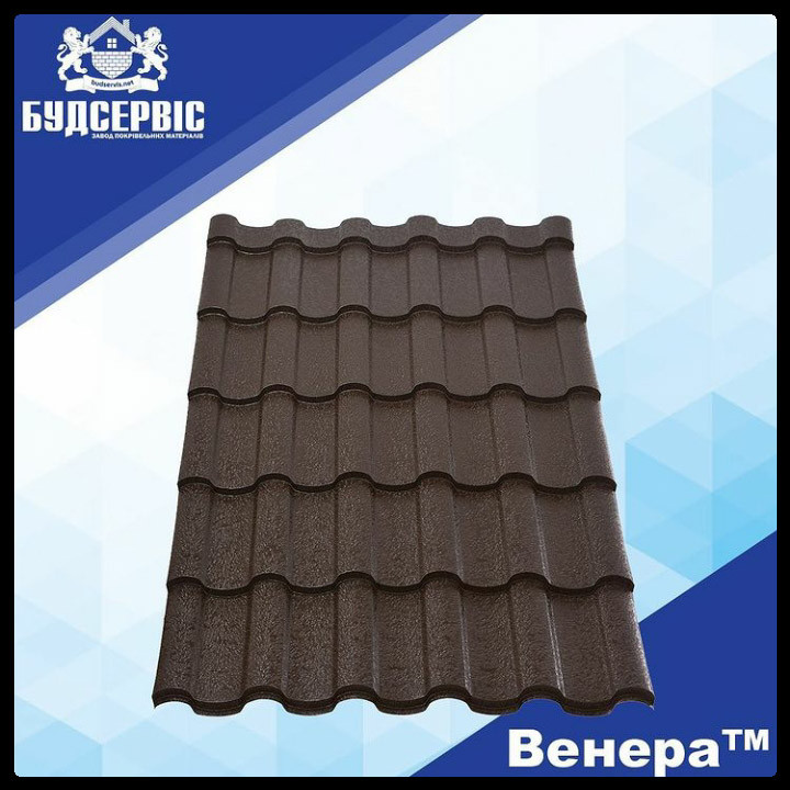 Металочерепиця "Венера" 0,5 мм MAT, Arcelor Mittal (Будсервіс-ІФ) RAL - Зображення 2