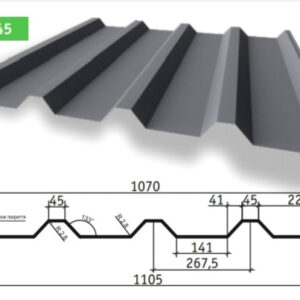 Профільований Настил НС-45 0,5 мм Оцинкований (Модуль Україна) Тайл