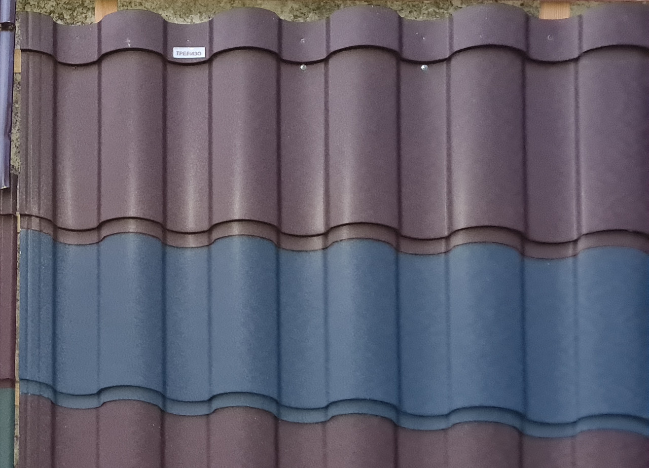 Тревізо металочерепиця матова 8017 коричнева 0.47 мм Італія. - Зображення 2